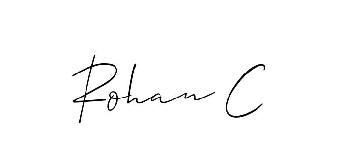 It looks lik you need a new signature style for name Rohan C. Design unique handwritten (Allison_Script) signature with our free signature maker in just a few clicks. Rohan C signature style 2 images and pictures png