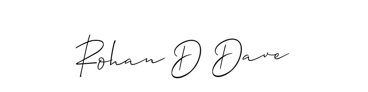 Use a signature maker to create a handwritten signature online. With this signature software, you can design (Allison_Script) your own signature for name Rohan D Dave. Rohan D Dave signature style 2 images and pictures png