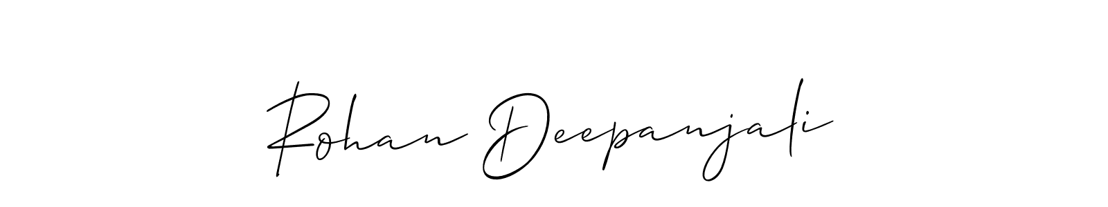 Make a short Rohan Deepanjali signature style. Manage your documents anywhere anytime using Allison_Script. Create and add eSignatures, submit forms, share and send files easily. Rohan Deepanjali signature style 2 images and pictures png