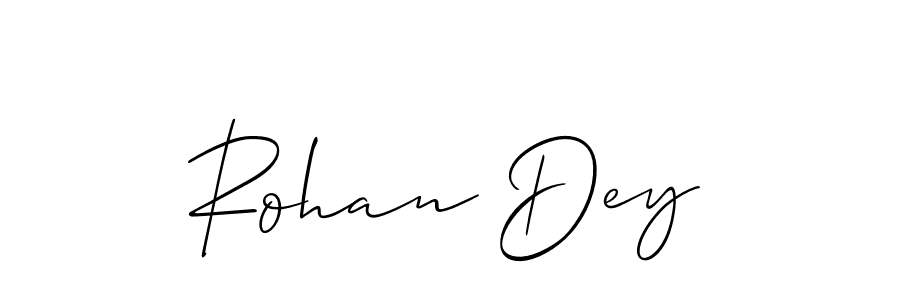 Use a signature maker to create a handwritten signature online. With this signature software, you can design (Allison_Script) your own signature for name Rohan Dey. Rohan Dey signature style 2 images and pictures png