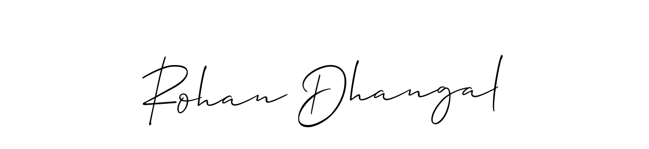 if you are searching for the best signature style for your name Rohan Dhangal. so please give up your signature search. here we have designed multiple signature styles  using Allison_Script. Rohan Dhangal signature style 2 images and pictures png