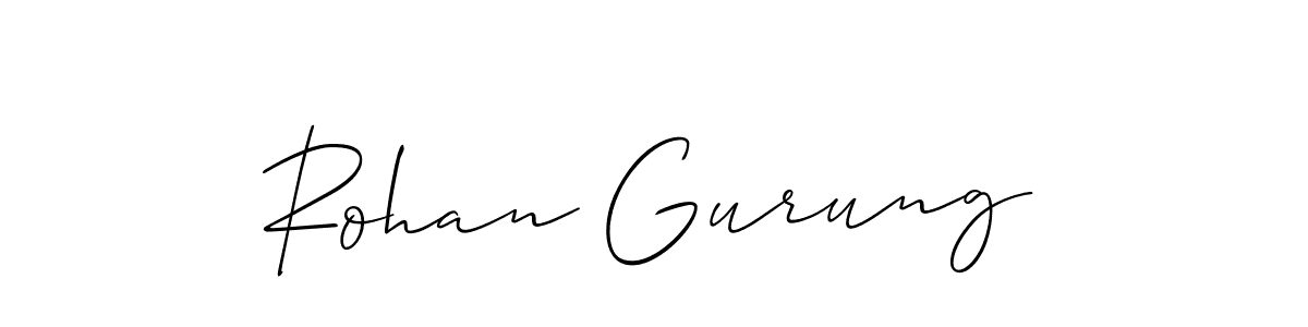 Use a signature maker to create a handwritten signature online. With this signature software, you can design (Allison_Script) your own signature for name Rohan Gurung. Rohan Gurung signature style 2 images and pictures png