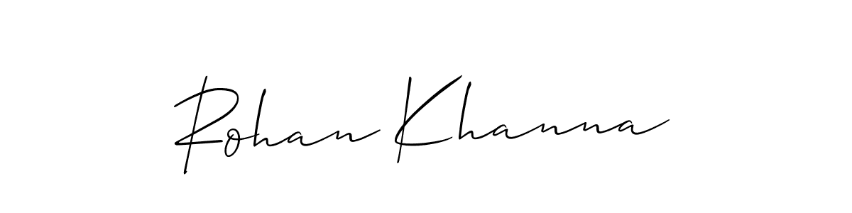 Also we have Rohan Khanna name is the best signature style. Create professional handwritten signature collection using Allison_Script autograph style. Rohan Khanna signature style 2 images and pictures png