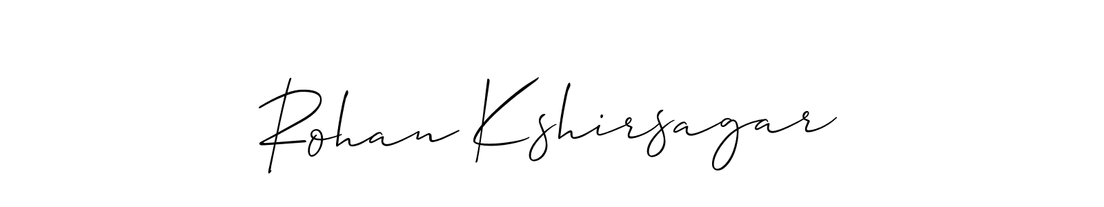 Make a short Rohan Kshirsagar signature style. Manage your documents anywhere anytime using Allison_Script. Create and add eSignatures, submit forms, share and send files easily. Rohan Kshirsagar signature style 2 images and pictures png