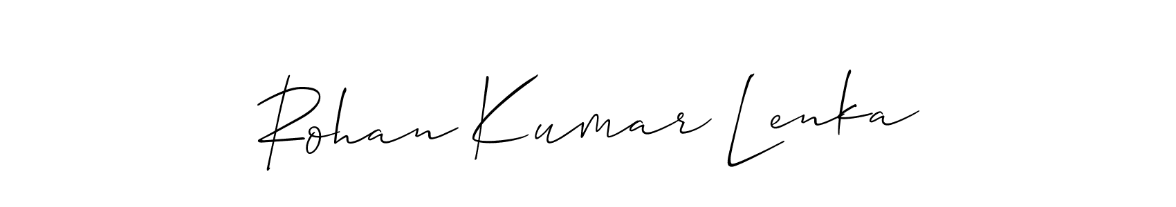 if you are searching for the best signature style for your name Rohan Kumar Lenka. so please give up your signature search. here we have designed multiple signature styles  using Allison_Script. Rohan Kumar Lenka signature style 2 images and pictures png