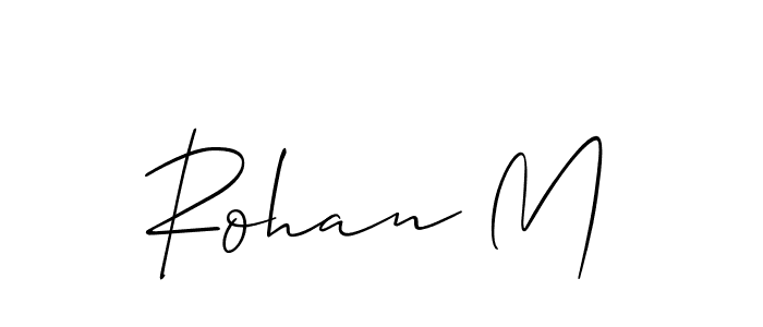 if you are searching for the best signature style for your name Rohan M. so please give up your signature search. here we have designed multiple signature styles  using Allison_Script. Rohan M signature style 2 images and pictures png