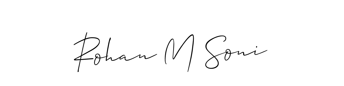 Rohan M Soni stylish signature style. Best Handwritten Sign (Allison_Script) for my name. Handwritten Signature Collection Ideas for my name Rohan M Soni. Rohan M Soni signature style 2 images and pictures png