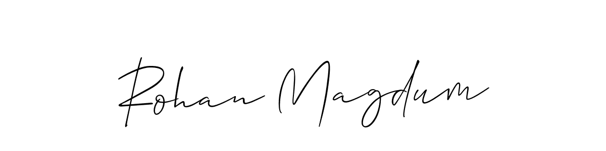 Also You can easily find your signature by using the search form. We will create Rohan Magdum name handwritten signature images for you free of cost using Allison_Script sign style. Rohan Magdum signature style 2 images and pictures png