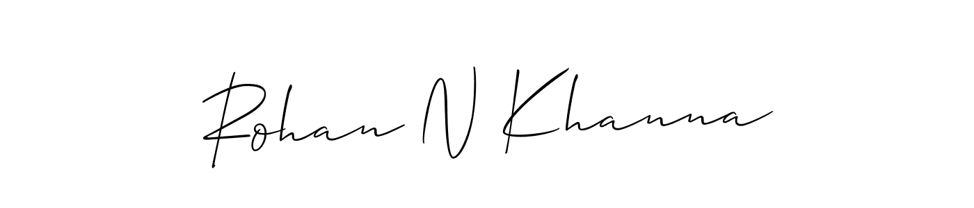 Make a beautiful signature design for name Rohan N Khanna. With this signature (Allison_Script) style, you can create a handwritten signature for free. Rohan N Khanna signature style 2 images and pictures png