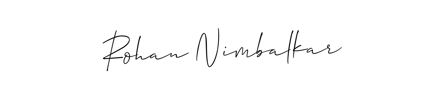 This is the best signature style for the Rohan Nimbalkar name. Also you like these signature font (Allison_Script). Mix name signature. Rohan Nimbalkar signature style 2 images and pictures png