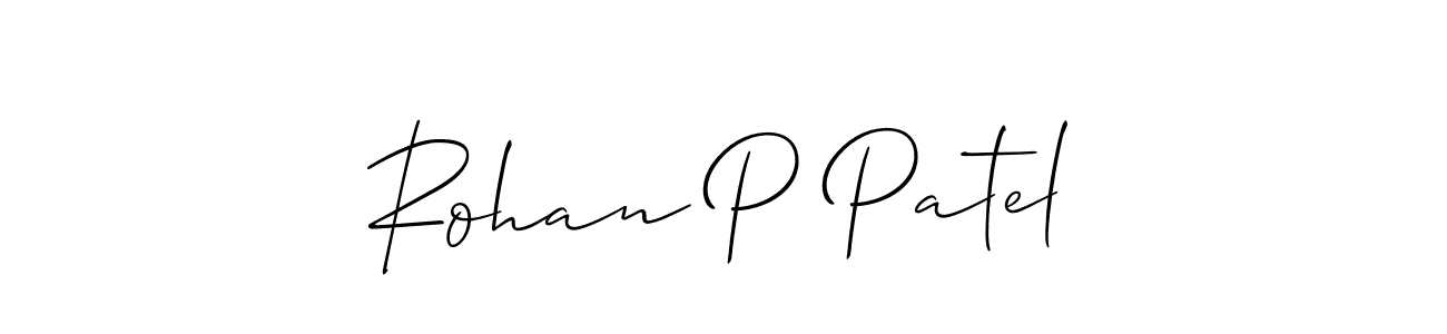 How to make Rohan P Patel signature? Allison_Script is a professional autograph style. Create handwritten signature for Rohan P Patel name. Rohan P Patel signature style 2 images and pictures png