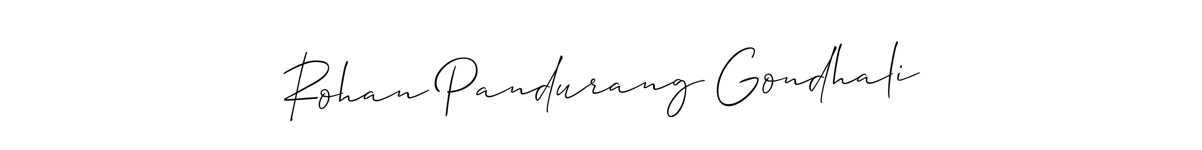 Similarly Allison_Script is the best handwritten signature design. Signature creator online .You can use it as an online autograph creator for name Rohan Pandurang Gondhali. Rohan Pandurang Gondhali signature style 2 images and pictures png