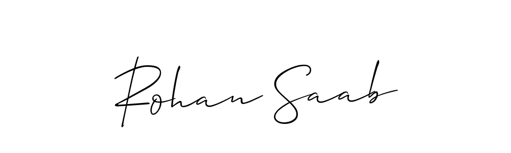 It looks lik you need a new signature style for name Rohan Saab. Design unique handwritten (Allison_Script) signature with our free signature maker in just a few clicks. Rohan Saab signature style 2 images and pictures png