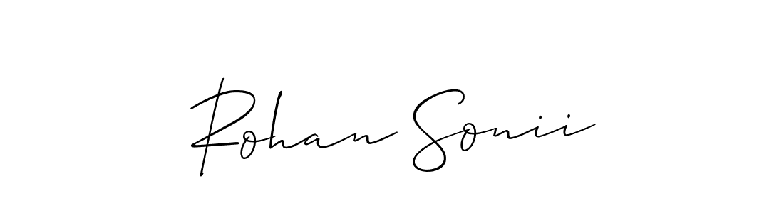 How to make Rohan Sonii name signature. Use Allison_Script style for creating short signs online. This is the latest handwritten sign. Rohan Sonii signature style 2 images and pictures png