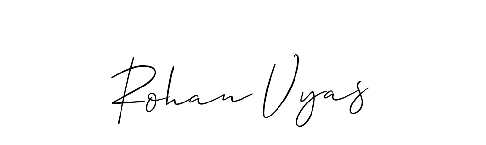 Use a signature maker to create a handwritten signature online. With this signature software, you can design (Allison_Script) your own signature for name Rohan Vyas. Rohan Vyas signature style 2 images and pictures png