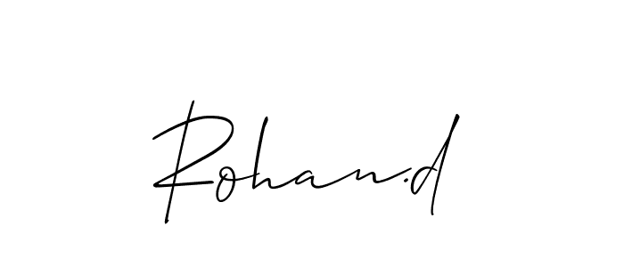 How to make Rohan.d name signature. Use Allison_Script style for creating short signs online. This is the latest handwritten sign. Rohan.d signature style 2 images and pictures png