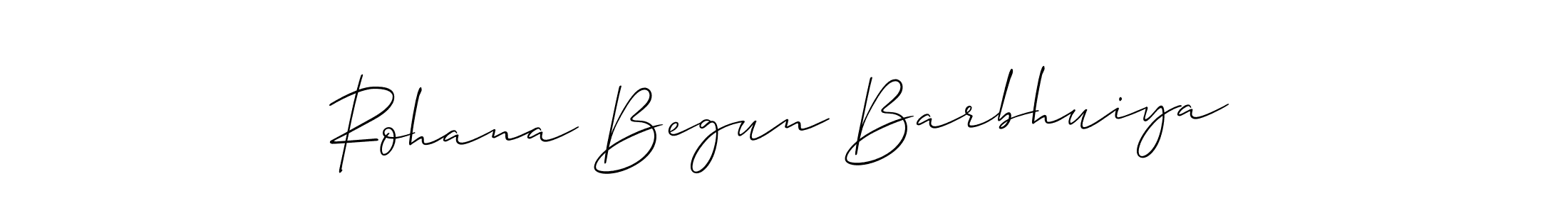 This is the best signature style for the Rohana Begun Barbhuiya name. Also you like these signature font (Allison_Script). Mix name signature. Rohana Begun Barbhuiya signature style 2 images and pictures png