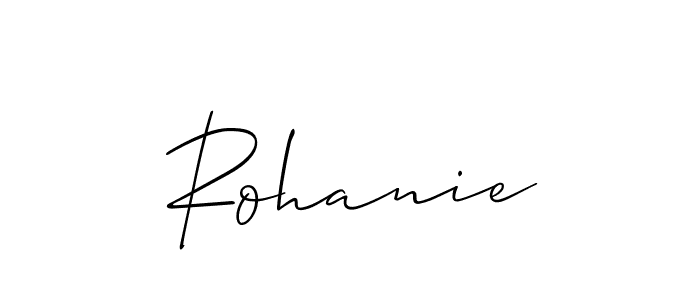 Make a beautiful signature design for name Rohanie. With this signature (Allison_Script) style, you can create a handwritten signature for free. Rohanie signature style 2 images and pictures png