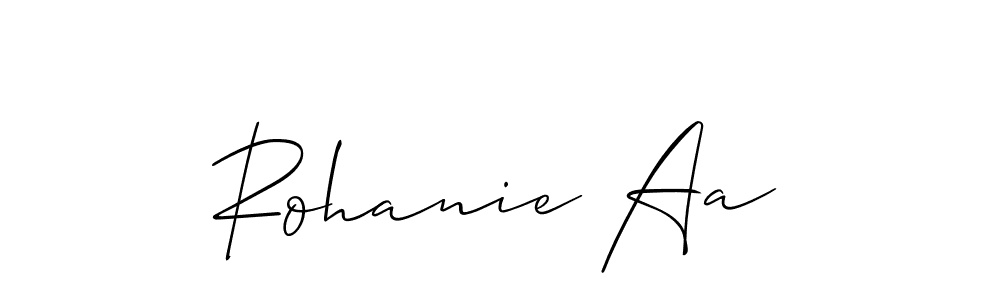 Create a beautiful signature design for name Rohanie Aa. With this signature (Allison_Script) fonts, you can make a handwritten signature for free. Rohanie Aa signature style 2 images and pictures png