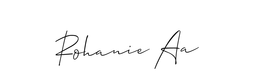 It looks lik you need a new signature style for name Rohanie Aa. Design unique handwritten (Allison_Script) signature with our free signature maker in just a few clicks. Rohanie Aa signature style 2 images and pictures png