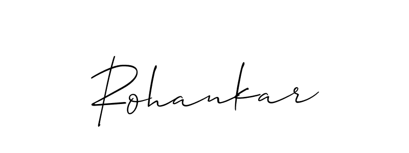 Make a beautiful signature design for name Rohankar. With this signature (Allison_Script) style, you can create a handwritten signature for free. Rohankar signature style 2 images and pictures png