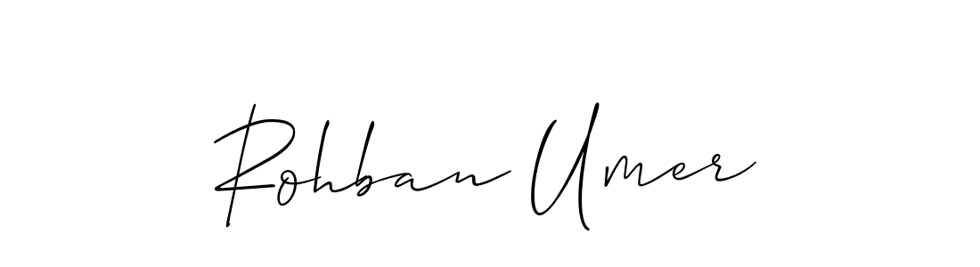 Allison_Script is a professional signature style that is perfect for those who want to add a touch of class to their signature. It is also a great choice for those who want to make their signature more unique. Get Rohban Umer name to fancy signature for free. Rohban Umer signature style 2 images and pictures png