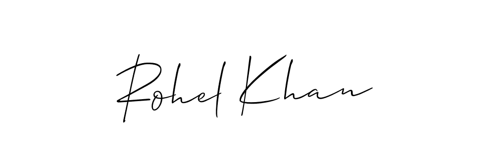 Make a beautiful signature design for name Rohel Khan. With this signature (Allison_Script) style, you can create a handwritten signature for free. Rohel Khan signature style 2 images and pictures png