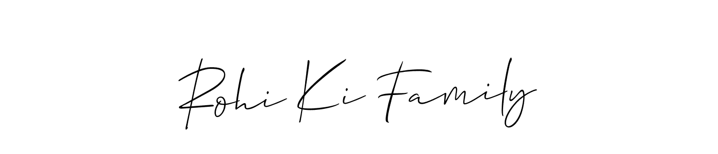 It looks lik you need a new signature style for name Rohi Ki Family. Design unique handwritten (Allison_Script) signature with our free signature maker in just a few clicks. Rohi Ki Family signature style 2 images and pictures png
