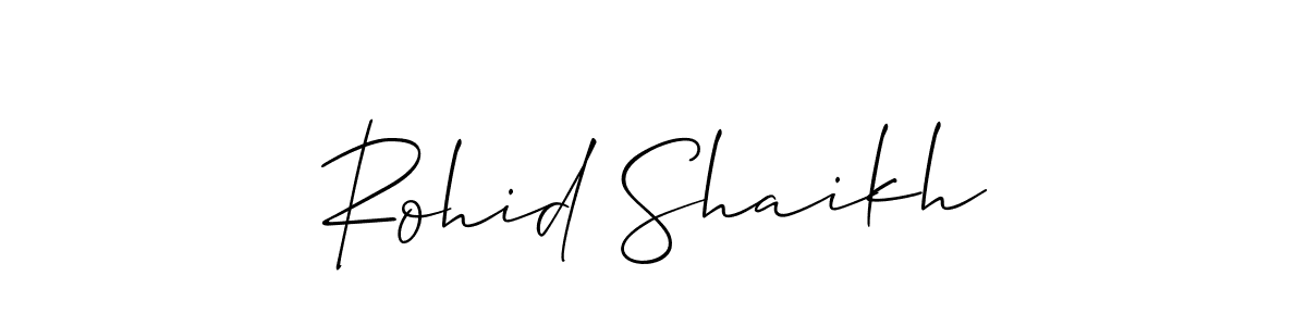 Also You can easily find your signature by using the search form. We will create Rohid Shaikh name handwritten signature images for you free of cost using Allison_Script sign style. Rohid Shaikh signature style 2 images and pictures png