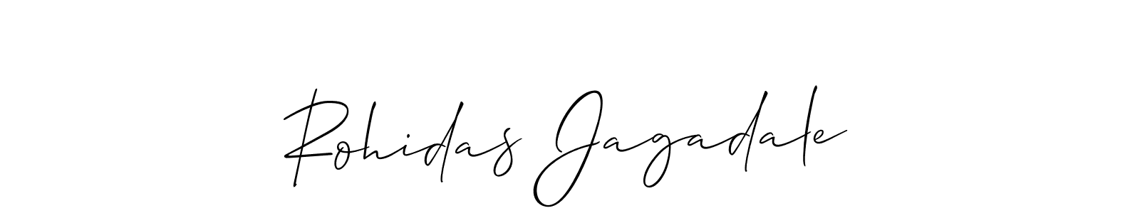 Allison_Script is a professional signature style that is perfect for those who want to add a touch of class to their signature. It is also a great choice for those who want to make their signature more unique. Get Rohidas Jagadale name to fancy signature for free. Rohidas Jagadale signature style 2 images and pictures png