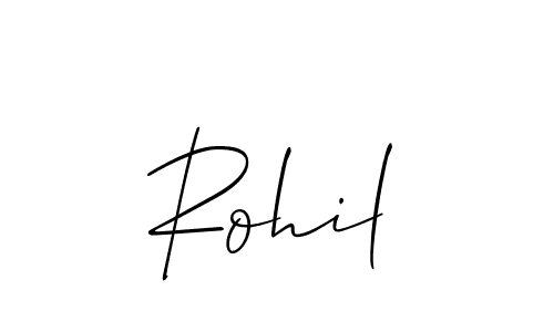 Create a beautiful signature design for name Rohil. With this signature (Allison_Script) fonts, you can make a handwritten signature for free. Rohil signature style 2 images and pictures png