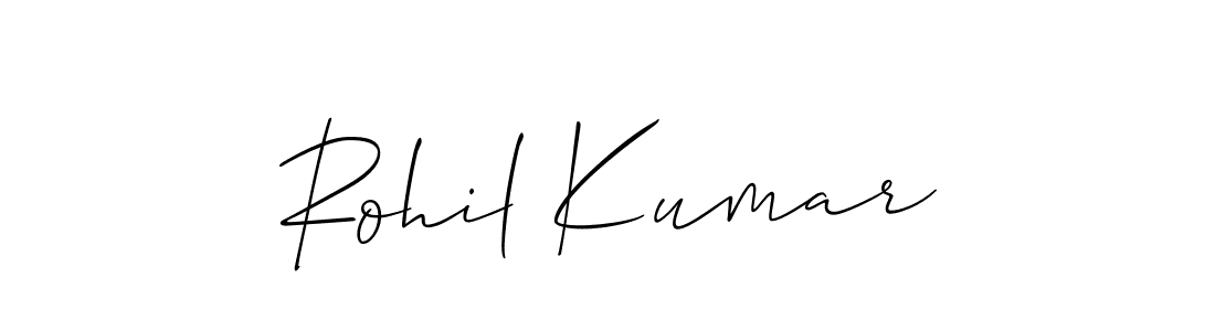 How to make Rohil Kumar signature? Allison_Script is a professional autograph style. Create handwritten signature for Rohil Kumar name. Rohil Kumar signature style 2 images and pictures png