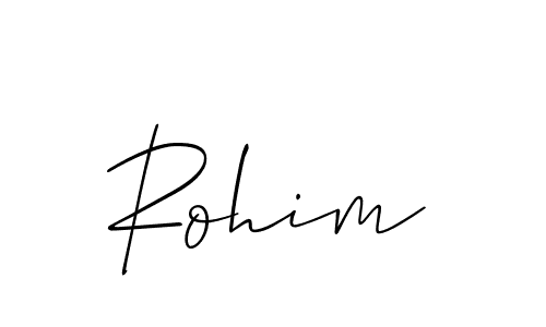 Design your own signature with our free online signature maker. With this signature software, you can create a handwritten (Allison_Script) signature for name Rohim. Rohim signature style 2 images and pictures png