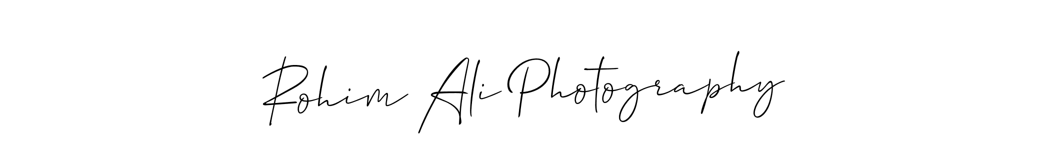 Allison_Script is a professional signature style that is perfect for those who want to add a touch of class to their signature. It is also a great choice for those who want to make their signature more unique. Get Rohim Ali Photography name to fancy signature for free. Rohim Ali Photography signature style 2 images and pictures png