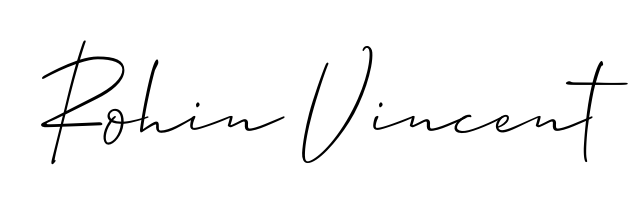 Generate high-definition signature styles for Rohin Vincent. The Allison_Script typeface ensures crisp legibility and sophisticated design. Rohin Vincent signature style 2 images and pictures png