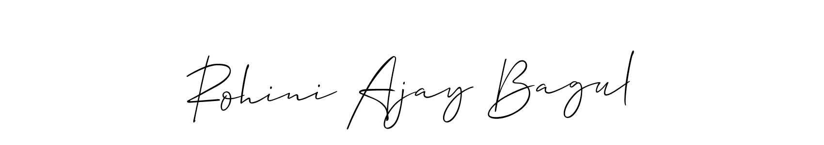 Similarly Allison_Script is the best handwritten signature design. Signature creator online .You can use it as an online autograph creator for name Rohini Ajay Bagul. Rohini Ajay Bagul signature style 2 images and pictures png