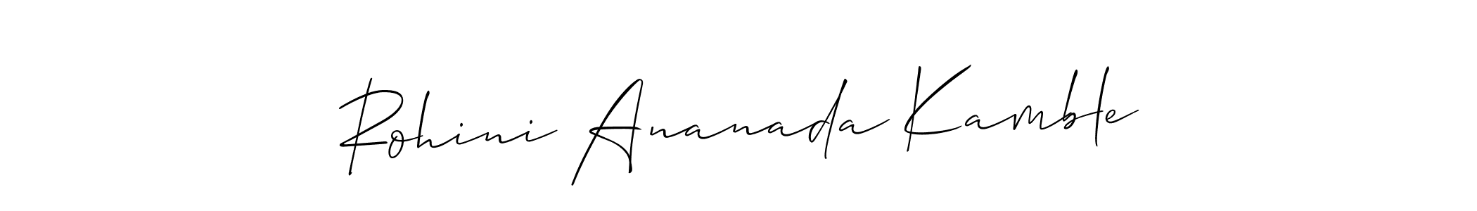Create a beautiful signature design for name Rohini Ananada Kamble. With this signature (Allison_Script) fonts, you can make a handwritten signature for free. Rohini Ananada Kamble signature style 2 images and pictures png