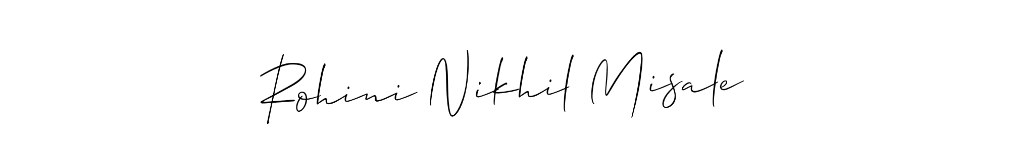 Also You can easily find your signature by using the search form. We will create Rohini Nikhil Misale name handwritten signature images for you free of cost using Allison_Script sign style. Rohini Nikhil Misale signature style 2 images and pictures png