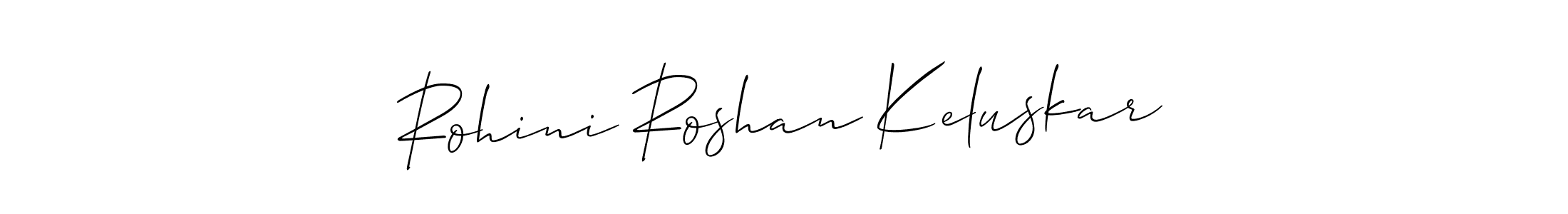 It looks lik you need a new signature style for name Rohini Roshan Keluskar. Design unique handwritten (Allison_Script) signature with our free signature maker in just a few clicks. Rohini Roshan Keluskar signature style 2 images and pictures png