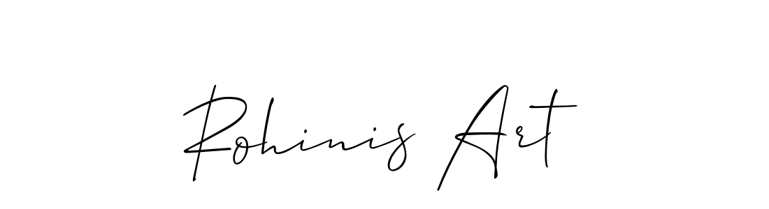 The best way (Allison_Script) to make a short signature is to pick only two or three words in your name. The name Rohinis Art include a total of six letters. For converting this name. Rohinis Art signature style 2 images and pictures png