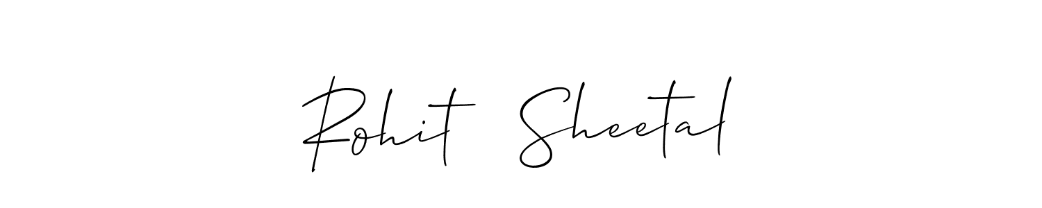It looks lik you need a new signature style for name Rohit   Sheetal. Design unique handwritten (Allison_Script) signature with our free signature maker in just a few clicks. Rohit   Sheetal signature style 2 images and pictures png