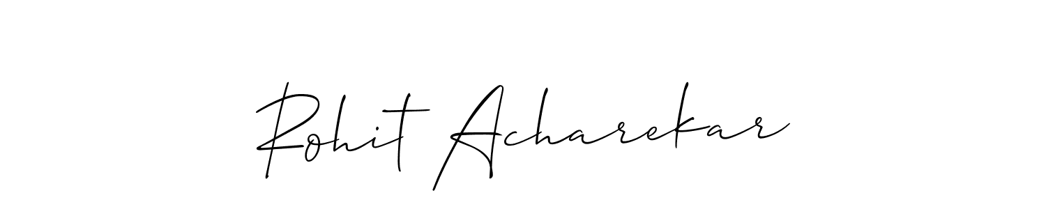 if you are searching for the best signature style for your name Rohit Acharekar. so please give up your signature search. here we have designed multiple signature styles  using Allison_Script. Rohit Acharekar signature style 2 images and pictures png