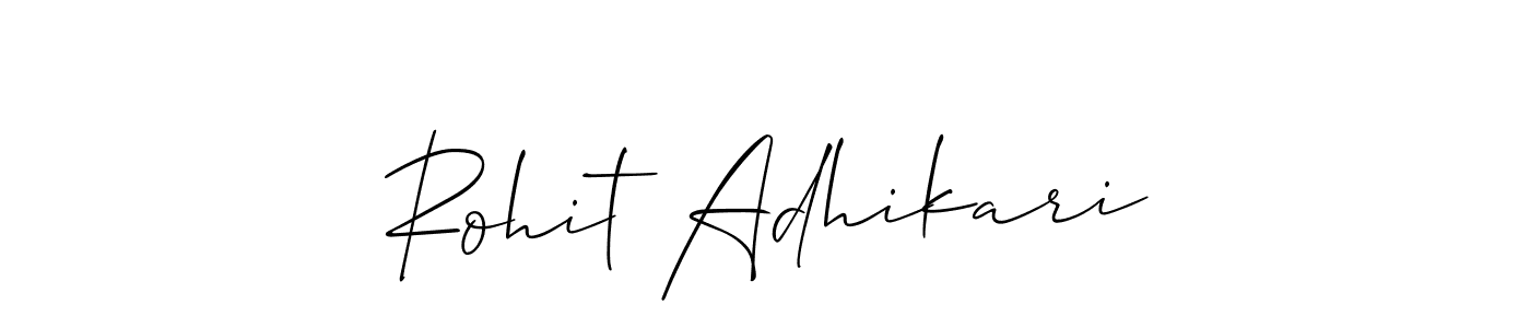 Make a short Rohit Adhikari signature style. Manage your documents anywhere anytime using Allison_Script. Create and add eSignatures, submit forms, share and send files easily. Rohit Adhikari signature style 2 images and pictures png