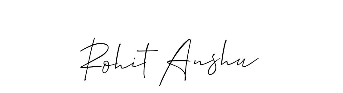 Create a beautiful signature design for name Rohit Anshu. With this signature (Allison_Script) fonts, you can make a handwritten signature for free. Rohit Anshu signature style 2 images and pictures png