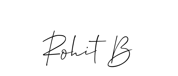 The best way (Allison_Script) to make a short signature is to pick only two or three words in your name. The name Rohit B include a total of six letters. For converting this name. Rohit B signature style 2 images and pictures png