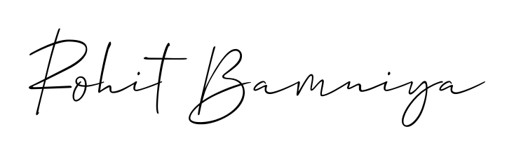 A timeless handwritten aesthetic for Rohit Bamniya. The Allison_Script font gives your signature a handcrafted feel with natural curves. Rohit Bamniya signature style 2 images and pictures png