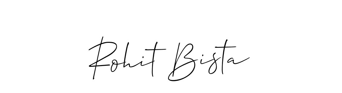 How to make Rohit Bista name signature. Use Allison_Script style for creating short signs online. This is the latest handwritten sign. Rohit Bista signature style 2 images and pictures png