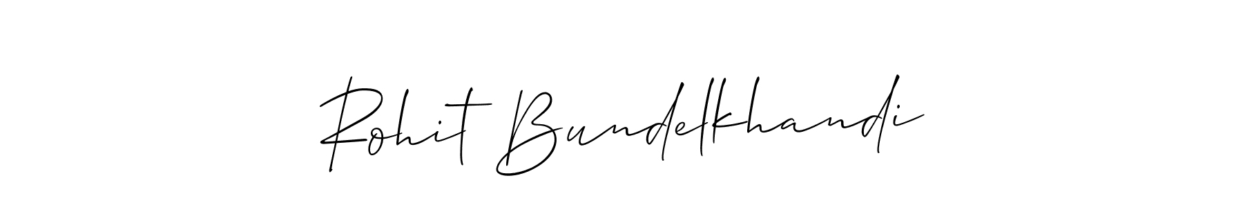 How to make Rohit Bundelkhandi name signature. Use Allison_Script style for creating short signs online. This is the latest handwritten sign. Rohit Bundelkhandi signature style 2 images and pictures png