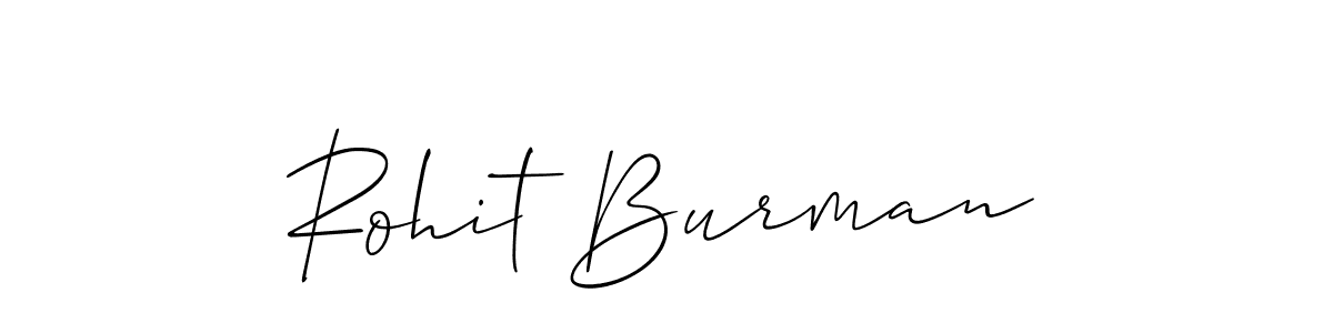 Create a beautiful signature design for name Rohit Burman. With this signature (Allison_Script) fonts, you can make a handwritten signature for free. Rohit Burman signature style 2 images and pictures png