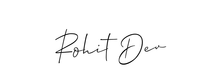 The best way (Allison_Script) to make a short signature is to pick only two or three words in your name. The name Rohit Dev include a total of six letters. For converting this name. Rohit Dev signature style 2 images and pictures png